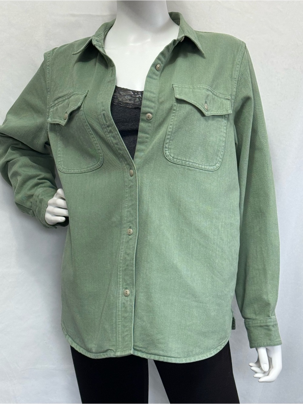 Madewell Sage Green Thick Soft Cotton Utility Field Shacket